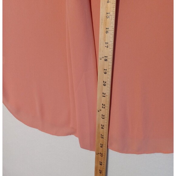 Loft Top Womens Small Coral Front Neck Tie Button Up Sleeveless Lightweight - Picture 6 of 8